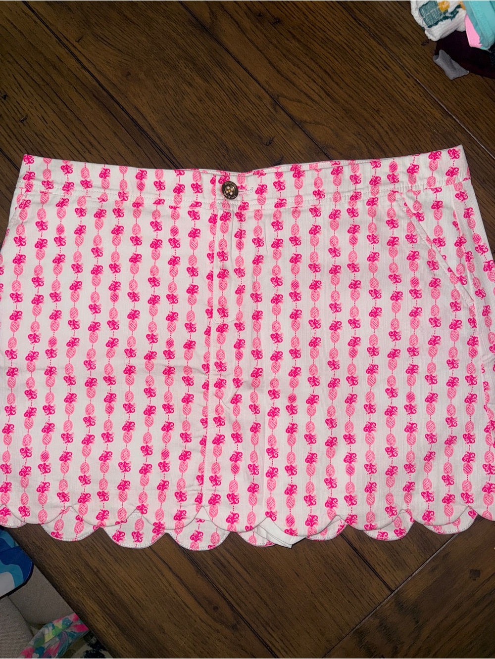 Lilly Pulitzer Colette Skort Pink Topaz Fineapple Scalloped Sz 16